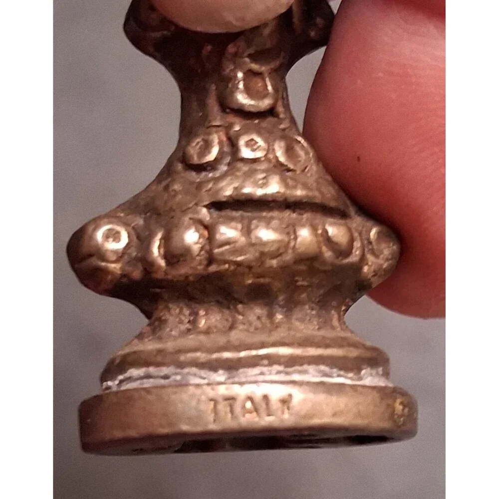 Italian Brass Sealing Stamp Fleur de Lis Vintage Wax